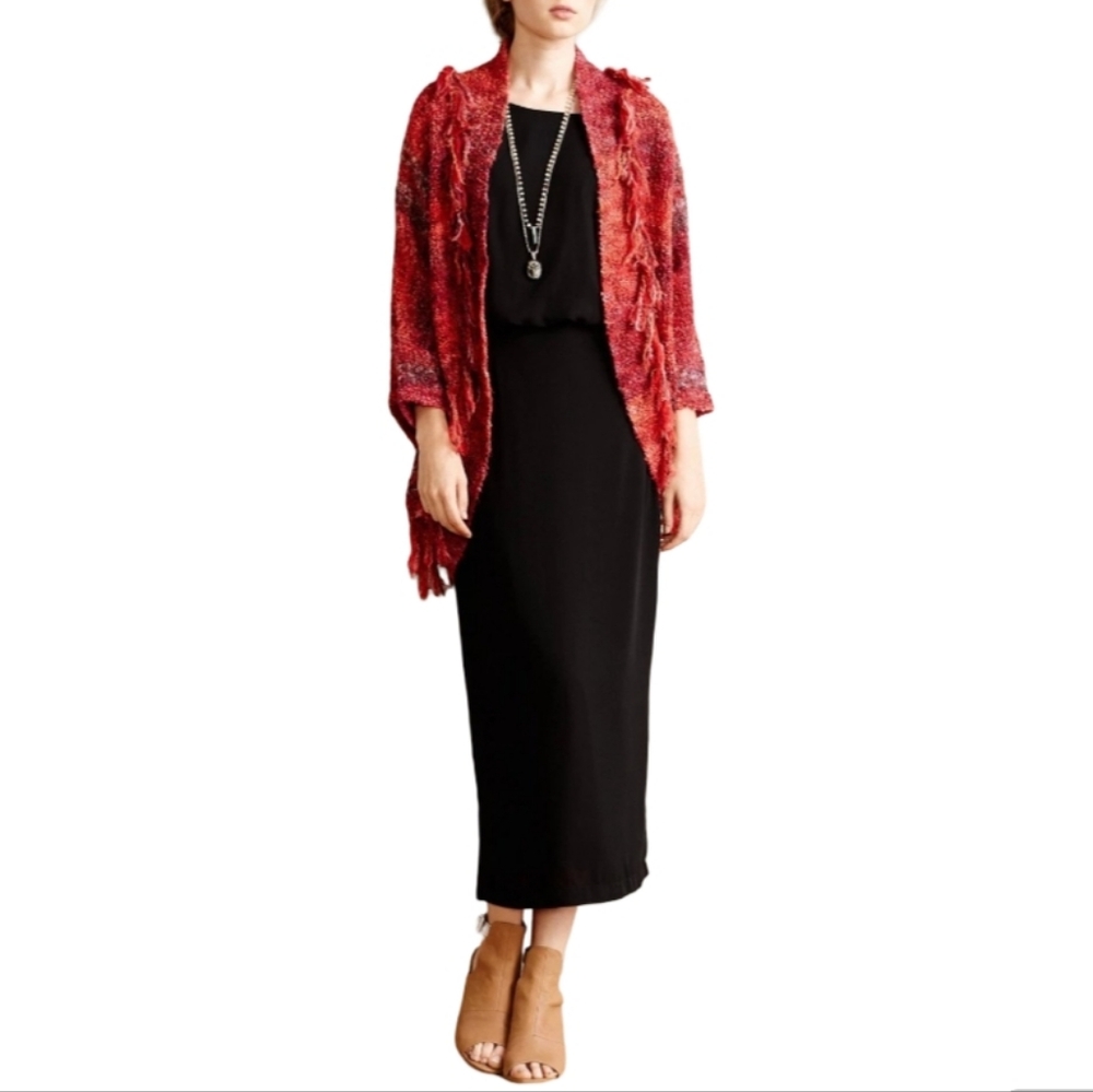 |Anthropologie| Sleeping on Snow Bouclé Cocoon Wool BlendCardigan Fringe M